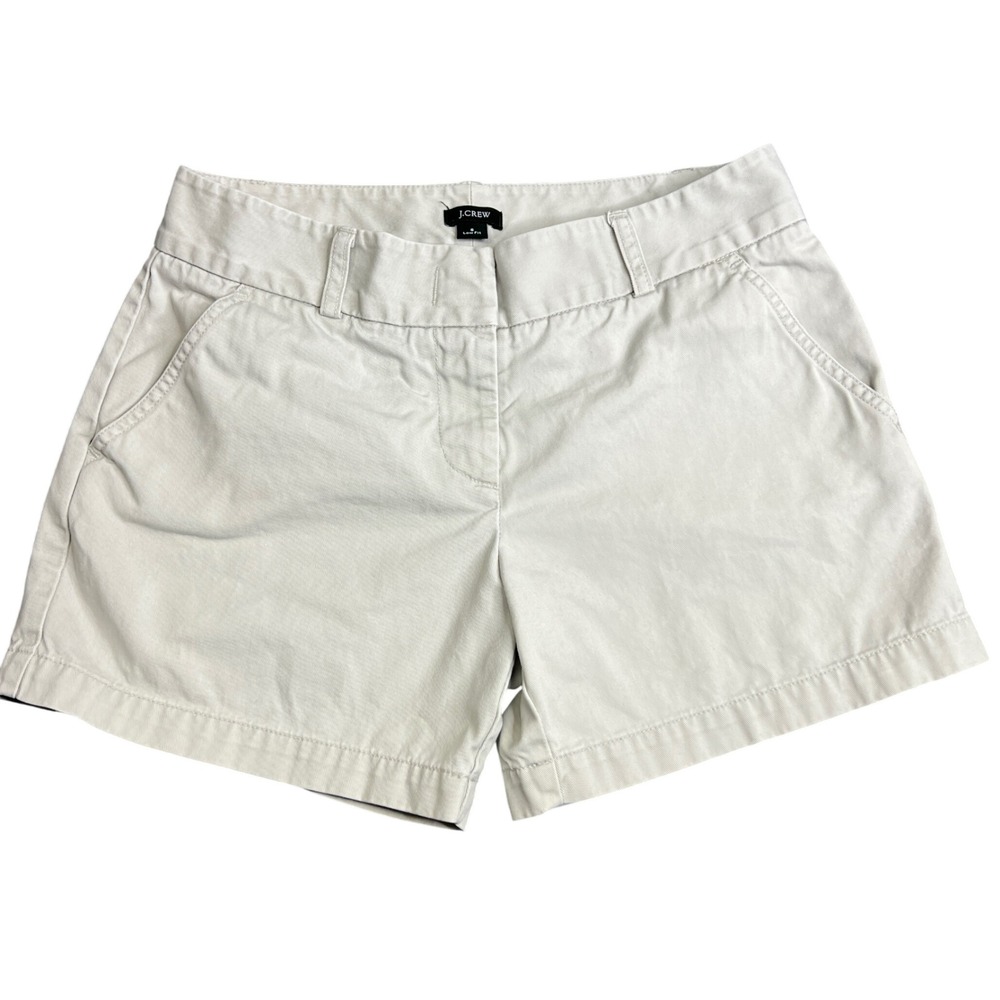 J.Crew Womens Low Fit Chino Shorts Size 6 Khaki Beige Cotton Twill